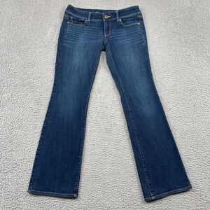 American Eagle Jeans Womens 8 Blue Slim Boot Stretch Dark Wash Denim Low Rise